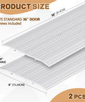 Image showing dimensions of 2 Pcs 6" X 1/4" X 36" Door Saddle Threshold for Doorway Interior Sturdy Aluminum Commercial Fluted Saddle Door Threshold