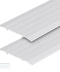 4 Pcs Aluminum Door Saddle Thresholds For Doorways And Interior Fluted Design Heavy Duty Commercial Grade Thresholds In Silver Finish