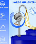 55 Gallon Drum Pump For Oil, Diesel, Kerosene, And Hydraulic Fluid, Rotary All Aluminum Manual Hand Transfer Pump With 3 Stage Suction, Adjustable Height Fits 5 To 55 Gallon Barrels, No Nonsense Easy Pull Wooden Handle