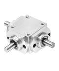 Bevel Gearbox 90 Degree 1 To 1 Dual Output Aluminum Frame 8mm Shaft Built Tough, visible metal frame and shafts