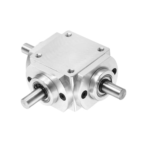 Bevel Gearbox 90 Degree 1 To 1 Dual Output Aluminum Frame 8mm Shaft Built Tough, visible metal frame and shafts