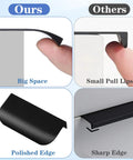 Comparison of Five Piece Edge Finger Pulls For Cabinets Aluminum Alloy Concealed Handles showing big space and polished edge benefits