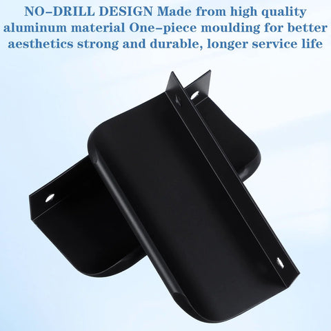 Five Piece Edge Finger Pulls For Cabinets Aluminum Alloy Concealed Handles No Drilling Required Easy Install Modern Farmhouse Style, black finish.