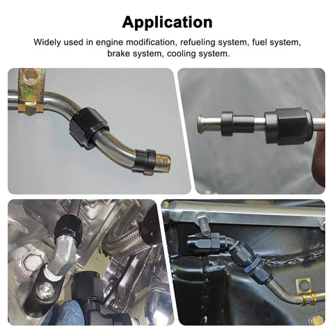 Application of 6AN Three Eighths Inch Female Hardline Tube Nut and Sleeve Aluminum Fitting in engine and fuel systems