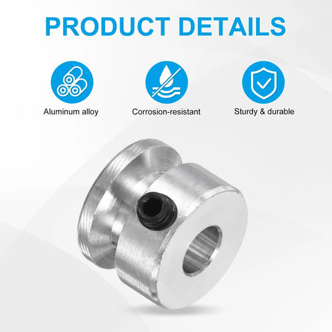 Aluminum Fixed Bore Pulley 16mm OD With 6mm Aperture And 5mm Groove For 4mm PU Belt 12mm Height Includes Hex Wrench 1pc
