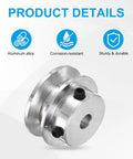 Product image of aluminum fixed bore pulley 6mm bore 30mm outer diameter with 7mm groove, ideal for small motors and hobby robotics.