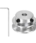 Aluminum Fixed Bore Pulley 6mm Bore 30mm Outer Diameter With 7mm Groove For 5 6mm PU Belts with hex wrench, ideal for hobby robotics and CNC projects