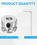 Aluminum Fixed Bore Pulley 16mm OD With 6mm Aperture And 5mm Groove For 4mm PU Belt 12mm Height Includes Hex Wrench 1pc