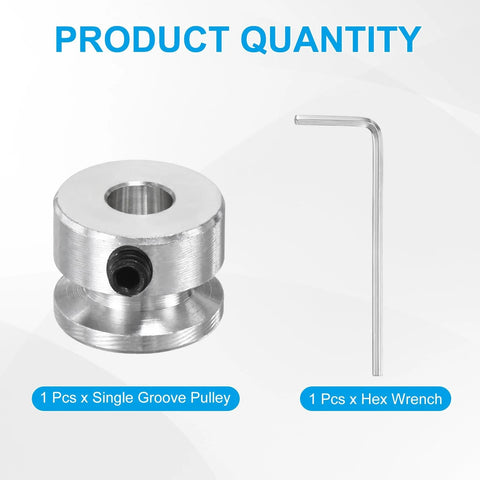 Aluminum Fixed Bore Pulley 16mm OD With 6mm Aperture And 5mm Groove For 4mm PU Belt 12mm Height Includes Hex Wrench 1pc