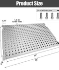 Heavy Duty Aluminum Fixture Plate For Bench Drill And Tapping Machining 8x12x1/2 Inches 6061 Anodized With 1/4-20 Threaded Holes Includes 4 Mounting Bolts Mini Pallet Fixture For Milling And Workbench Use JMSMSH, showing dimensions and bolt sizes.