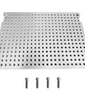 Heavy Duty Aluminum Fixture Plate For Bench Drill And Tapping Machining 8x12x1/2 Inches 6061 Anodized With 1/4-20 Threaded Holes Includes 4 Mounting Bolts Mini Pallet Fixture For Milling And Workbench Use JMSMSH, showing top view with threaded holes and bolts.