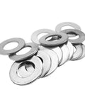 1.5mm Aluminum Flat Gasket Washers Set 50 Pcs Mixed Sizes 21x27 And 22x29, showing circular aluminum washers