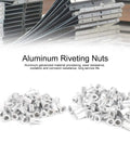 100 Pcs Aluminum Flat Head Pull Rivet Nuts M4 Rivnuts For Auto Aviation Rail Furniture And Industrial Projects Vertical Hardware Accessories Easy Install Heavy Duty Quick Fastening Kit