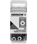 Aluminum Flat Washer 3 16 Inch White Durable for Fasteners, 30-count pack in retail packaging