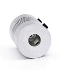 Close-up of a Flexible 5mm To 6mm Aluminum Alloy Coupling for NEMA 17 Stepper Motors, showcasing the connector's surface and design.