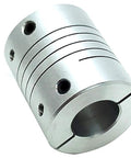 6.35 X 12.7mm Flexible Shaft Coupling 1/4 X 1/2 Inch CNC Rigid Aluminum Coupler close-up view