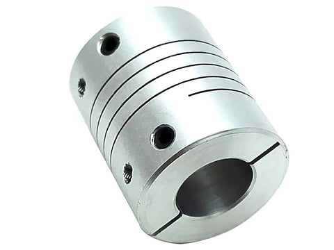 6.35 X 12.7mm Flexible Shaft Coupling 1/4 X 1/2 Inch CNC Rigid Aluminum Coupler close-up view