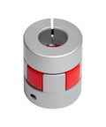 Flexible Shaft Coupling For 3D Printers And CNC Machines With Aluminum Alloy Body D25 L30 6-10mm Bore, front view