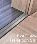 Aluminum Metal Door Threshold, Floor Transition Strip, 36'' L x 4'' W x 0.1'' H, Flat-Profile Threshold installed in doorway