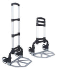 ✝️ Folding Hand Truck Aluminum Portable Folding Hand Cart 165lbs Capacity Hand Cart and Dolly shown folded and extended