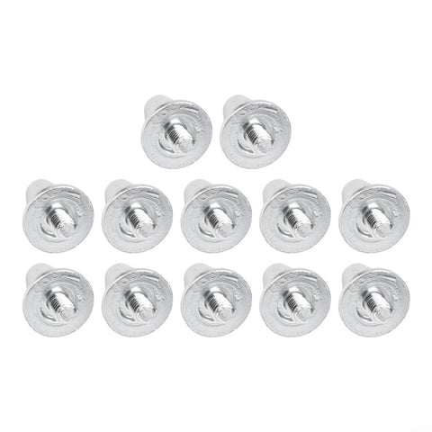 Aluminum Football Boot Studs Set 12 Pcs For Enhanced Traction 11mm 13mm 15mm in silver aluminum alloy, displayed in a grid pattern.