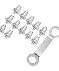 Aluminum Football Boot Studs Set 12 Pcs For Enhanced Traction 11mm 13mm 15mm with wrench included