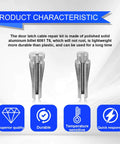 Restore reliable door latch function with this 8-piece repair kit featuring solid aluminum billet pins for F-Series trucks and SUVs