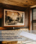 Heavy Duty Aluminum Z Hanger Wall Mount Kit for Picture Frames and Artwork with Hidden Bracket Clips, installed on wall.