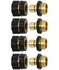 Heavy Duty Aluminum Garden Hose Quick Connect Set Featuring Four Male And Four Female Connectors With O Ring Washers For Leak Proof Attachments Easy Clip On Adapters And Connector Kit For Fast Reliable Hose Setups