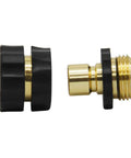 Heavy Duty Aluminum Garden Hose Quick Connect Set Featuring Four Male And Four Female Connectors With O Ring Washers For Leak Proof Attachments Easy Clip On Adapters And Connector Kit For Fast Reliable Hose Setups side view