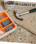 Temperature Resistant Gasket Washers Set 200 Pcs For Automotive And Industrial Leak Prevention In A Compact Storage Box