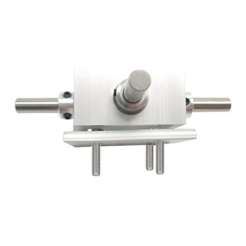 Right Angle Mounting Bracket For PGFUN Right Angle Gearbox Aluminum Alloy 60mm, features screws and shafts, shown from top view.