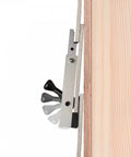 Side view of Aluminum Gecko Gauge for fiber cement siding holding boards in place for precise height and spacing on exterior walls.