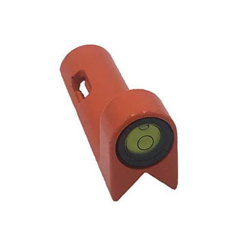 Adjustable Grade Rod Level Geoleni Aluminum Construction With 40 Minute Sensitivity Vial, shown in orange and fits 1-1.25 inch rods