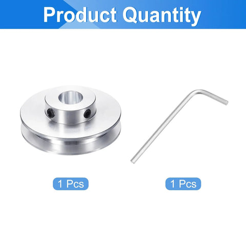 Single Groove Belt Pulley 12mm Fixed Bore 50mm Outer Diameter Aluminum Alloy Mechanical Pulley for 6mm PU Round Belts with Hex Wrench Included