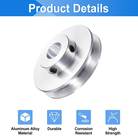 Single Groove Belt Pulley 12mm Fixed Bore 50mm Outer Diameter Aluminum Alloy Mechanical Pulley for 6mm PU Round Belts