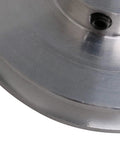 Close-up of durable aluminum single groove pulley designed for compact drilling and milling setups, 58mm diameter, 8mm bore.