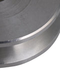 Close-up of an aluminum single groove pulley with 31mm diameter and 5mm bore for 3–5mm PU round belts, ideal for small DIY machines.