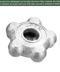 Aluminum Alloy Hand Wheel Replacement Handles for Gas Cylinders and Faucets 2.5 Inch Silver Tone, shown close-up.