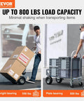 Person using Aluminum Truck, 2 in 1, 800 lbs Load Capacity, Heavy Duty Industrial Convertible Folding Hand Truck and Dolly.