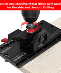 Metal Concealed Hinge Jig With Quick Clamp And Dust Vacuum Adapter for 35mm hinges on wood, GOINGMAKE, with dual bearing guide