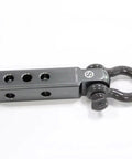 Beefy 5 Ton Aluminum Long Hitch Receiver With Dual Pin Holes, Powder Coated Bow Shackle, R Clip And Winch Accessories, 11,000 Lbs WLL, 6061 Aluminum Alloy, Grey Finish