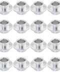 Aluminum Inline Skate Bearing Bushing Spacers Kit 16 Pieces With 8mm Axle Spacers for Wheel Center Bearings in silver finish