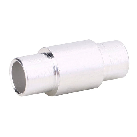 Close-up of a single silver aluminum inline skate spacer from 10 Pack Aluminum Inline Skate Spacers For 6mm Axles With Ball Bearings package.