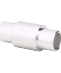 Close-up of aluminum inline skate spacer for 6mm axles and 8mm bearings, part of 10 Pack Aluminum Inline Skate Spacers For 6mm Axles With Ball Bearings.