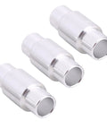 Close-up of 10 Pack Aluminum Inline Skate Spacers for 6mm Axles with Ball Bearings, Grease Compatible Fit, shown on white background