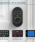 Keypad Smart Door Knob Lock With Backlit Keypad Keyless Entry For Front Door Aluminum Alloy IP54 Weatherproof Easy DIY Installation Supports 20 User Codes Ideal For Homes Apartments And Small Offices