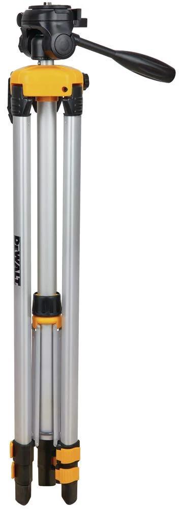 Lightweight aluminum laser level tripod with 1/4-20 mount delivers steady, precise alignment on walls and ceilings; front view