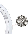 Close-up of 6 Inch Aluminum Heavy Duty Lazy Susan Rotating Turntable Bearing Swivel Plate Hardware showing metal balls.