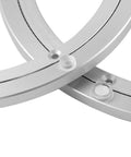 Close-up of 16 Inch Aluminum Heavy Duty Lazy Susan Turntable Bearing showing metal swivel rotating plate with non-slip rubber feet
